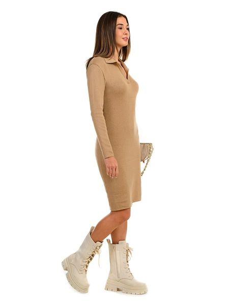 Knitted cotton dress. Color: Beige